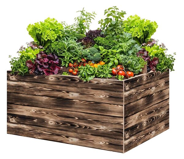 ATMOWOOD Fa magaságyás 120 x 80 x 60 cm - égetett felület