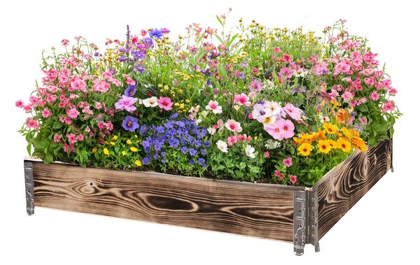 ATMOWOOD Fa magaságyás szerelvényekkel 120 x 120 x 20 cm - égetett felület