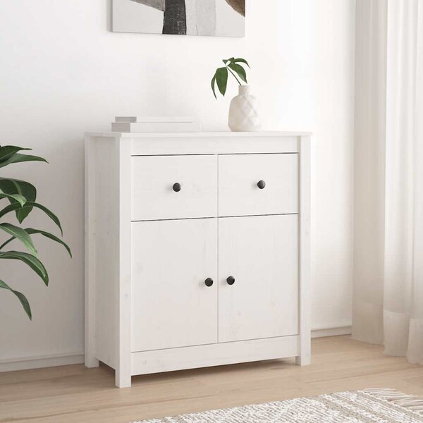 VidaXL Fehér Fenyőfa Tálalószekrény - 70x35x80 cm