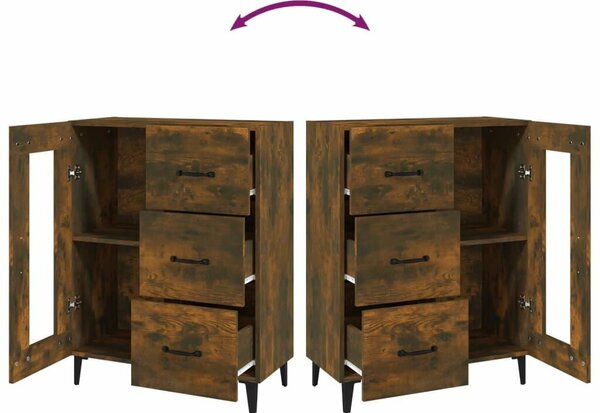 VidaXL füstös tölgy színű szerelt fa tálalószekrény 69,5 x 34 x 90 cm