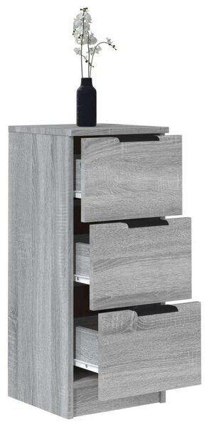 VidaXL 2 db szürke sonoma színű szerelt fa tálalószekrény 30x30x70 cm