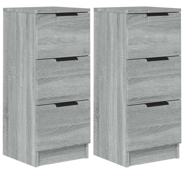VidaXL 2 db szürke sonoma színű szerelt fa tálalószekrény 30x30x70 cm