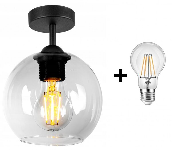 Glimex Orb mennyezeti lámpa átlátszó 1x E27 + ajándék LED izzó