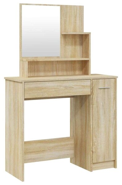 VidaXL Sminkasztal Szett - Sonoma Tölgy - 86,5x35x136 cm