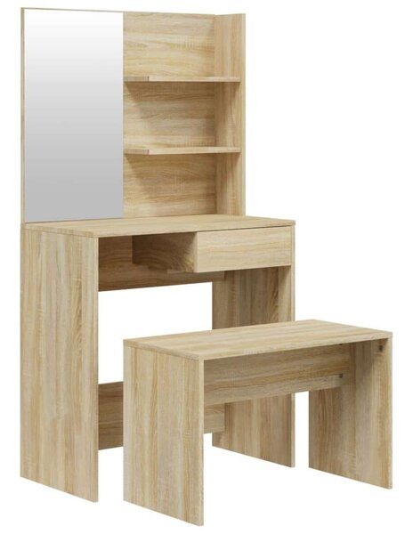 VidaXL Fésülködőasztal Szett - Sonoma Tölgy - 74,5x40x141 cm