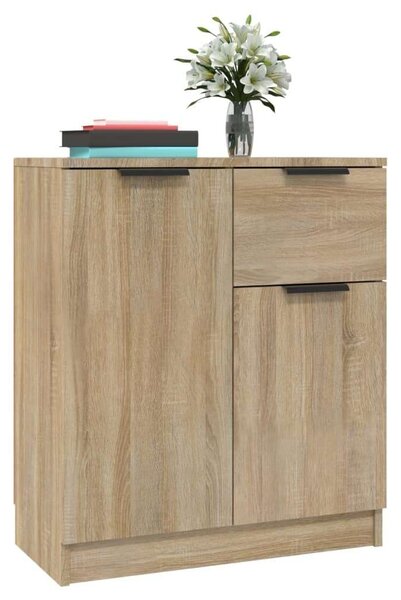 VidaXL 2 db sonoma-tölgyszínű szerelt fa tálalóasztal 60 x 30 x 70 cm