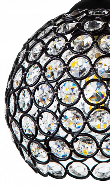 Crystal Ball állítható függőlámpa fekete 2x E27 + ajándék LED izzó