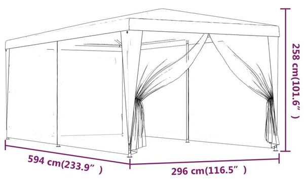 VidaXL Rendezvénysátor - 3x6m - Antracit