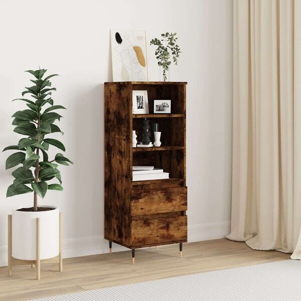 VidaXL füstös tölgyszínű szerelt fa magasszekrény 40 x 36 x 110 cm