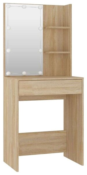 VidaXL Sminkasztal LED-del - Sonoma Tölgy