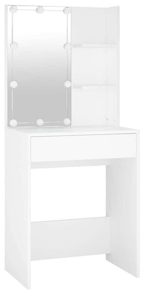 VidaXL LED-es Sminkasztal - Fehér - 140cm
