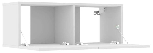 Modern Falra Szerelhető TV Szekrény Szett - 4 db - Fehér - 80x30x30 cm