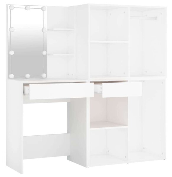 VidaXL LED-es Sminkasztal - Fehér - 140cm