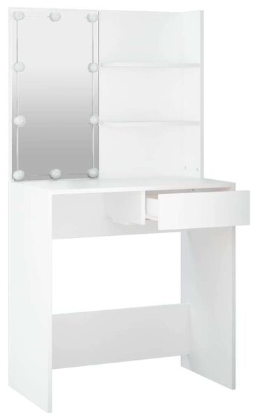 VidaXL Sminkasztal LED-del - Fehér - 74,5x40x141 cm