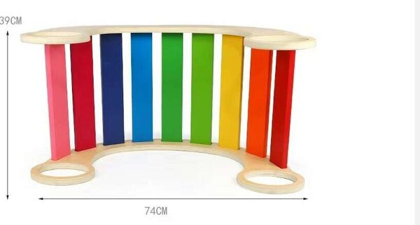 Pepita gyerek Montessori Készségfejlesztő fa egyensúlyozó - szivárvány