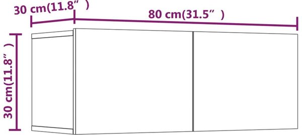VidaXL 6 részes sonoma tölgy színű szerelt fa TV-szekrényszett