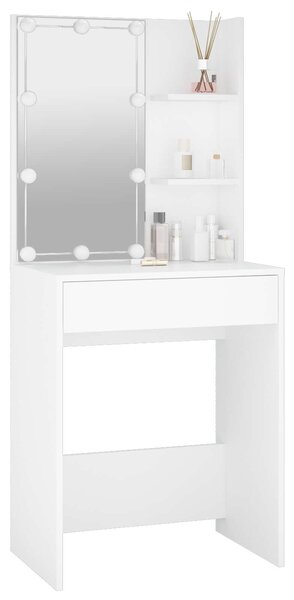 VidaXL Sminkasztal LED-del - Fehér - 60x40x140 cm