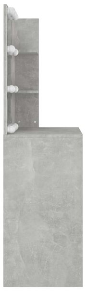 VidaXL LED-es Sminkasztal - Beton Szürke - 74,5x40x141cm