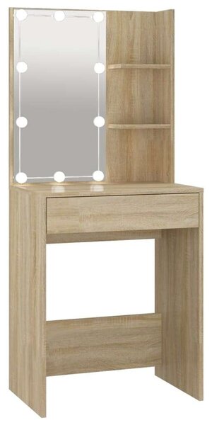 LED-es Sminkasztal - Sonoma Tölgy - 60x40x140 cm