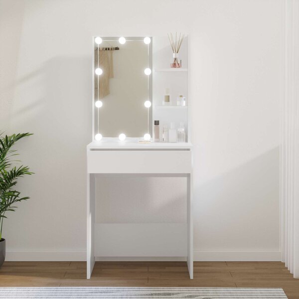 VidaXL Sminkasztal LED-del - Fehér - 60x40x140 cm