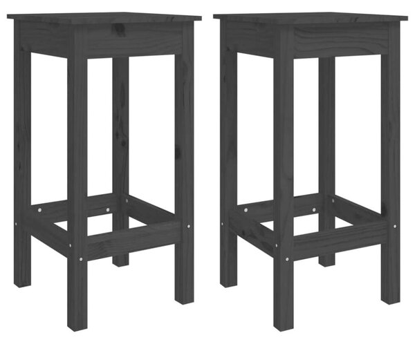 VidaXL Fekete Fenyőfa Bárszék - 2 db - 40x40x78 cm