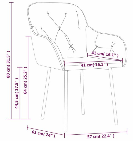 VidaXL Bársony Étkezőszék - Barna - 2 db