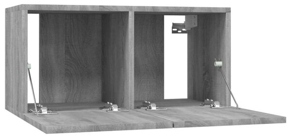 VidaXL 4 db szürke sonoma színű szerelt fa fali TV-szekrény 60x30x30cm