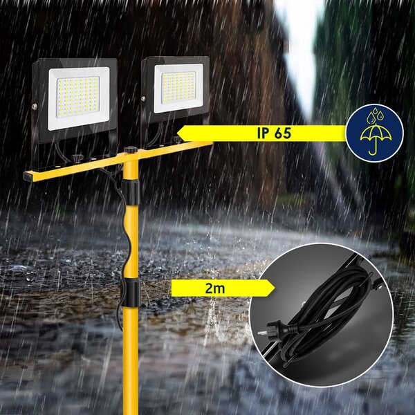 Toolight Rea, Halogén LED építőipari lámpák állványon 2x20W RSL001-20N, KPL-10200