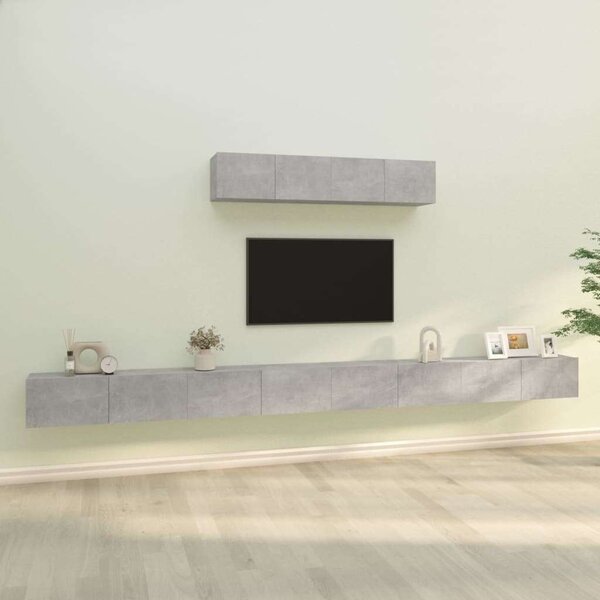 VidaXL Falra Szerelhető TV Szekrény Szett - 6 Rész - Betonszürke