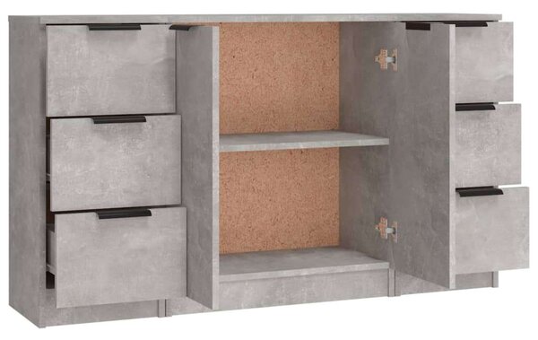 VidaXL Modern Tálalószekrény Szett - Betonszürke - 3 részes