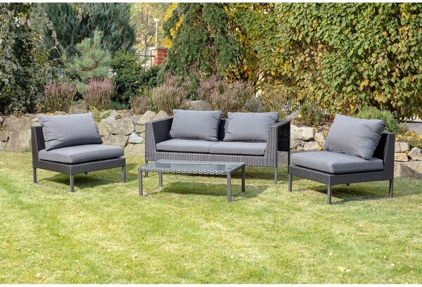 Diamond szürke mesterséges rattan kerti bútorszett - Bonami Essentials