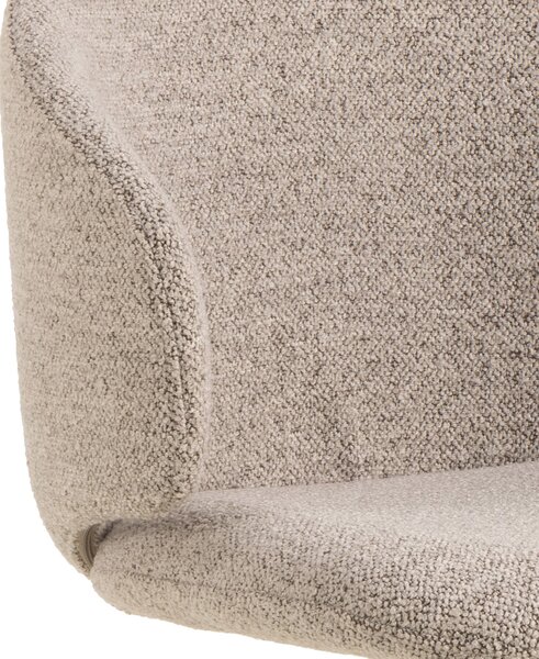 MAZZONI EXPORT NELA Bézs Latte (Monza 60 szövet)/bézs lábak - MODERN BOUCLÉ KÁRPITOZOTT FORGÓSZÉK BOHO STÍLUSÚ NAPPALIBA/ÉTKEZŐBE/IRODÁBA
