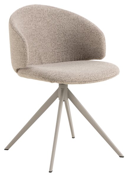MAZZONI EXPORT NELA Bézs Latte (Monza 60 szövet)/bézs lábak - MODERN BOUCLÉ KÁRPITOZOTT FORGÓSZÉK BOHO STÍLUSÚ NAPPALIBA/ÉTKEZŐBE/IRODÁBA