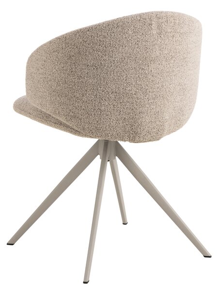 MAZZONI EXPORT NELA Bézs Latte (Monza 60 szövet)/bézs lábak - MODERN BOUCLÉ KÁRPITOZOTT FORGÓSZÉK BOHO STÍLUSÚ NAPPALIBA/ÉTKEZŐBE/IRODÁBA