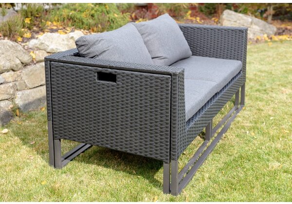 Diamond szürke mesterséges rattan kerti bútorszett - Bonami Essentials