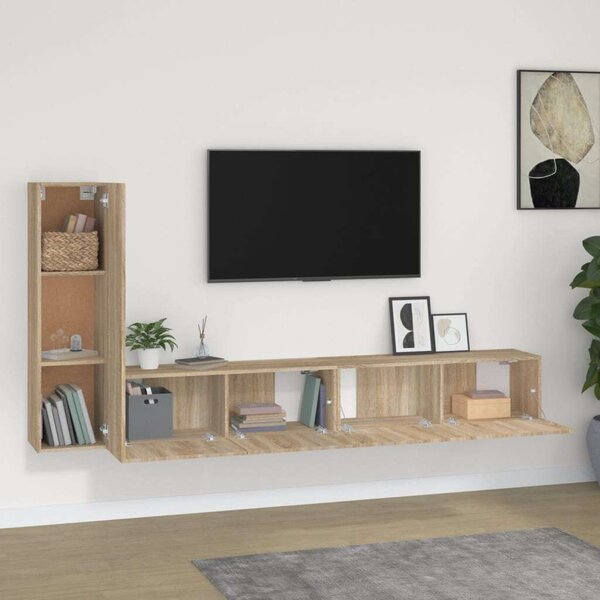 VidaXL Falra Szerelhető TV Szekrény Szett - Sonoma Tölgy - 3 részes
