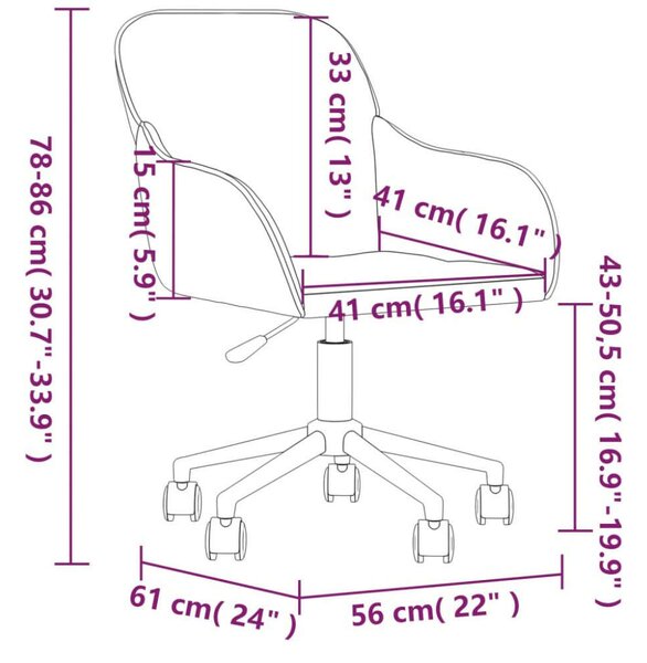 VidaXL Bársony Forgószék - 2 db - Kék