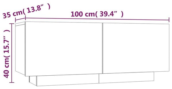 VidaXL TV-szekrény szett - Füstös Tölgy - 100/80cm