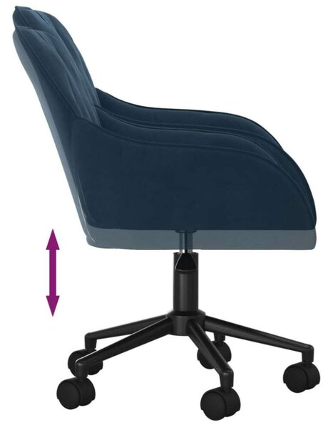 VidaXL Bársony Forgószék - 2 db - Kék