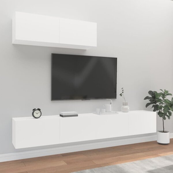 VidaXL Falra Szerelhető TV Szekrény Szett - Fehér - 200cm