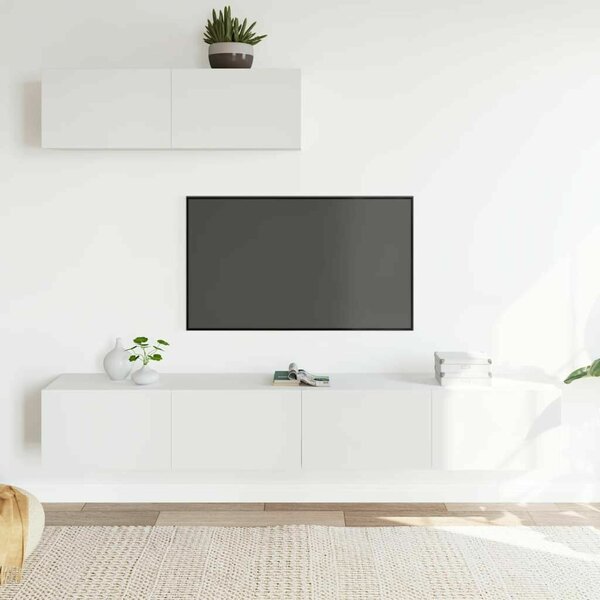 VidaXL Falra Szerelhető TV Szekrény Szett - Fehér - 200cm