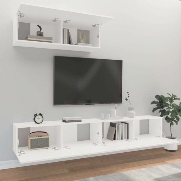 VidaXL Falra Szerelhető TV Szekrény Szett - Fehér - 200cm