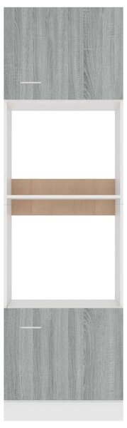 VidaXL szürke sonoma szerelt fa mikrohullámúsütő-szekrény 60x57x207 cm