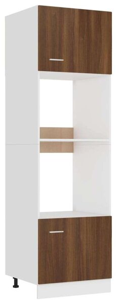 VidaXL barna tölgy szerelt fa mikrohullámúsütő-szekrény 60x57x207 cm