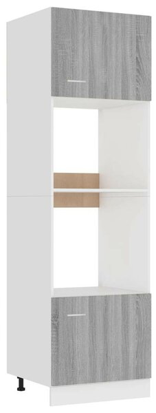 VidaXL szürke sonoma szerelt fa mikrohullámúsütő-szekrény 60x57x207 cm