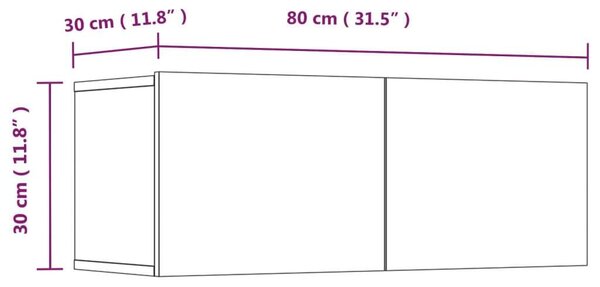 VidaXL Falra Szerelhető TV Szekrény Szett - Sonoma Tölgy - 4 db
