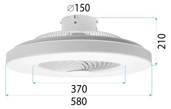 Lámpa ventilátorral APP1551-C WHITE