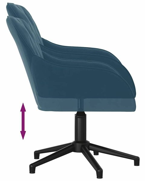 VidaXL Bársony Forgószék - 2 db - Kék
