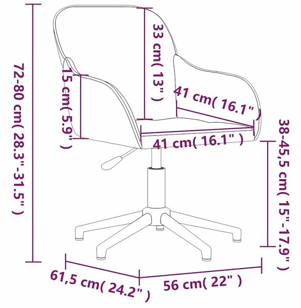 VidaXL Bársony Forgószék - 2 db - Kék