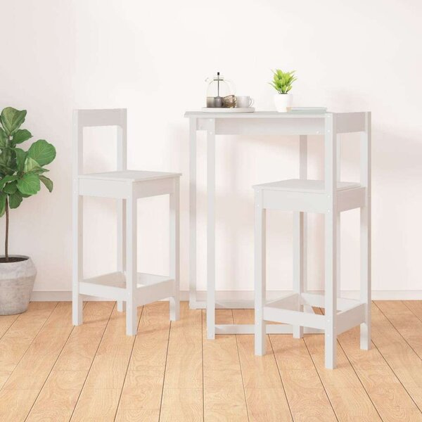 VidaXL 2 db fehér tömör fenyőfa bárszék 40 x 41,5 x 112 cm